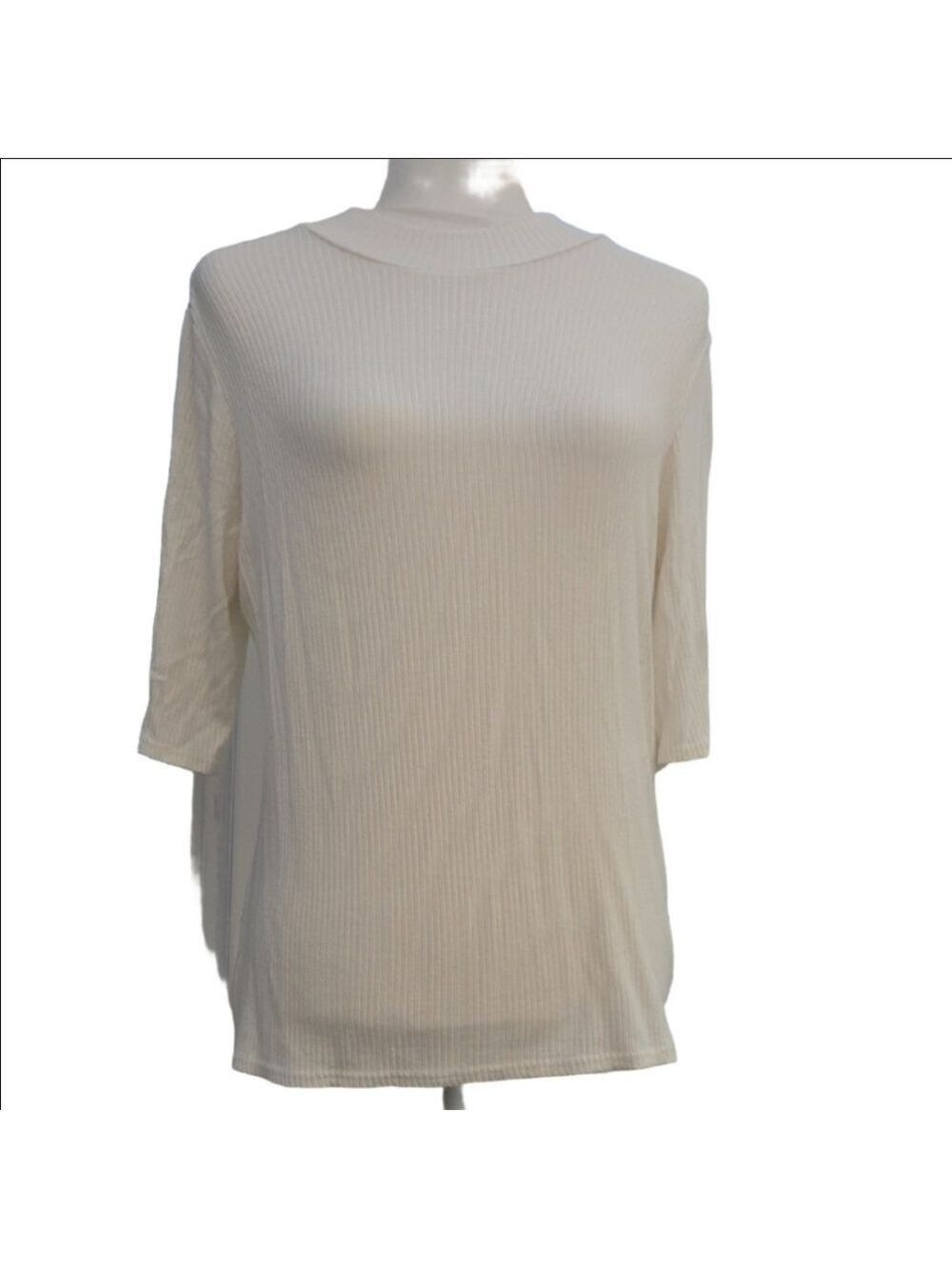 Cyrus Cream Fitted 3/4 Sleeve Blouse